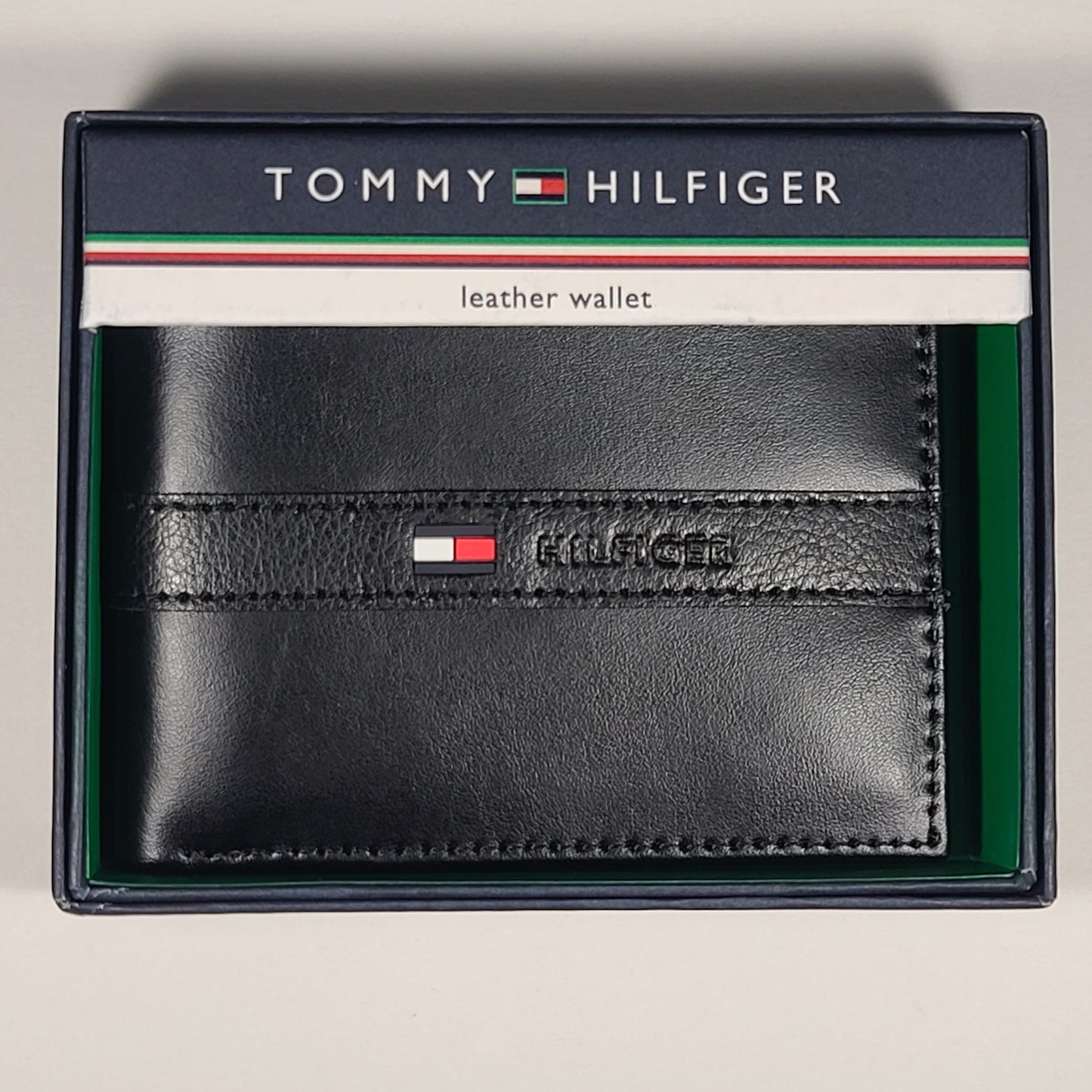 Tommy Hilfiger Mens Bifold Black Leather Ranger Wallet 31TL22X062 - Wallets