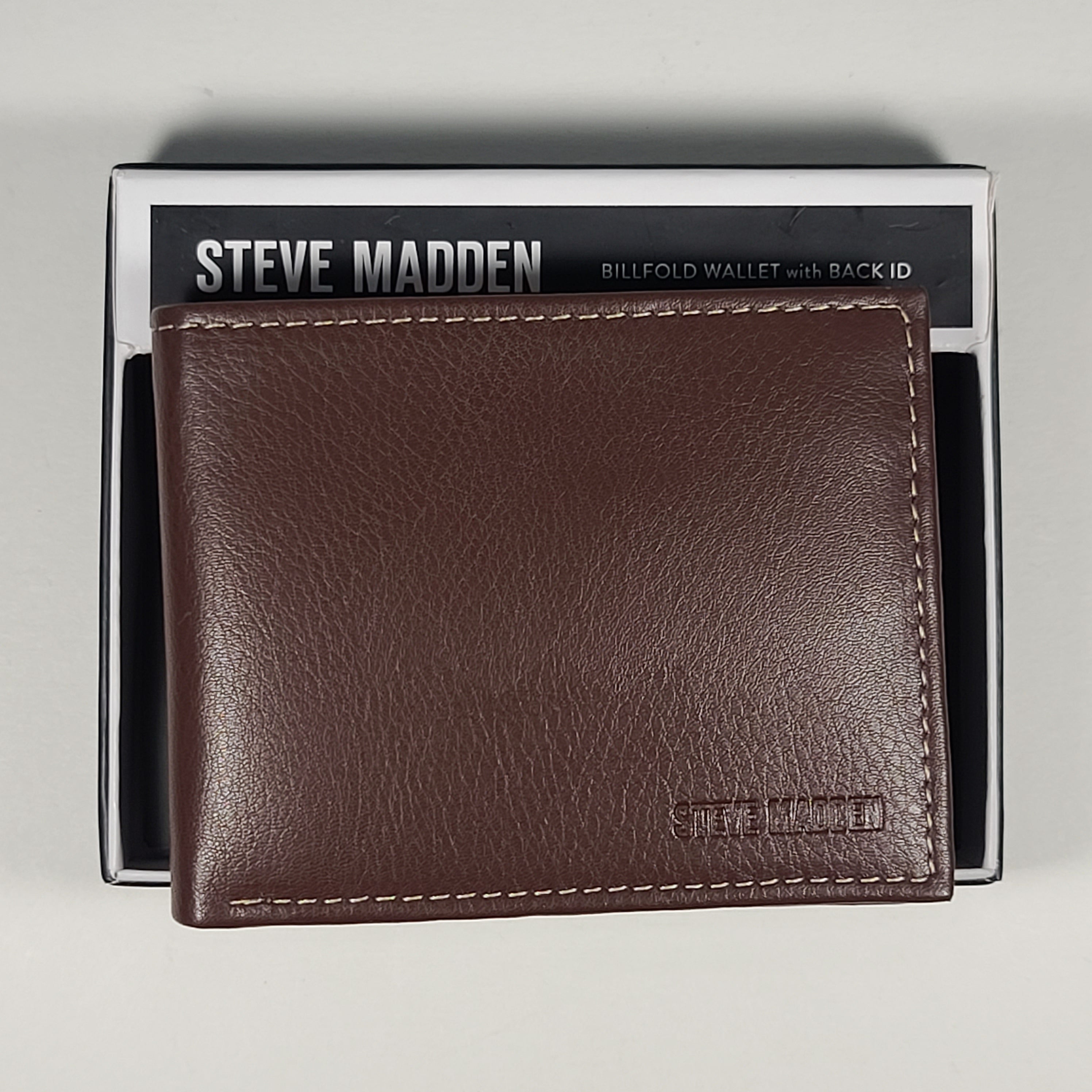 Steve Madden Brown Leather Men's Wallet. shops