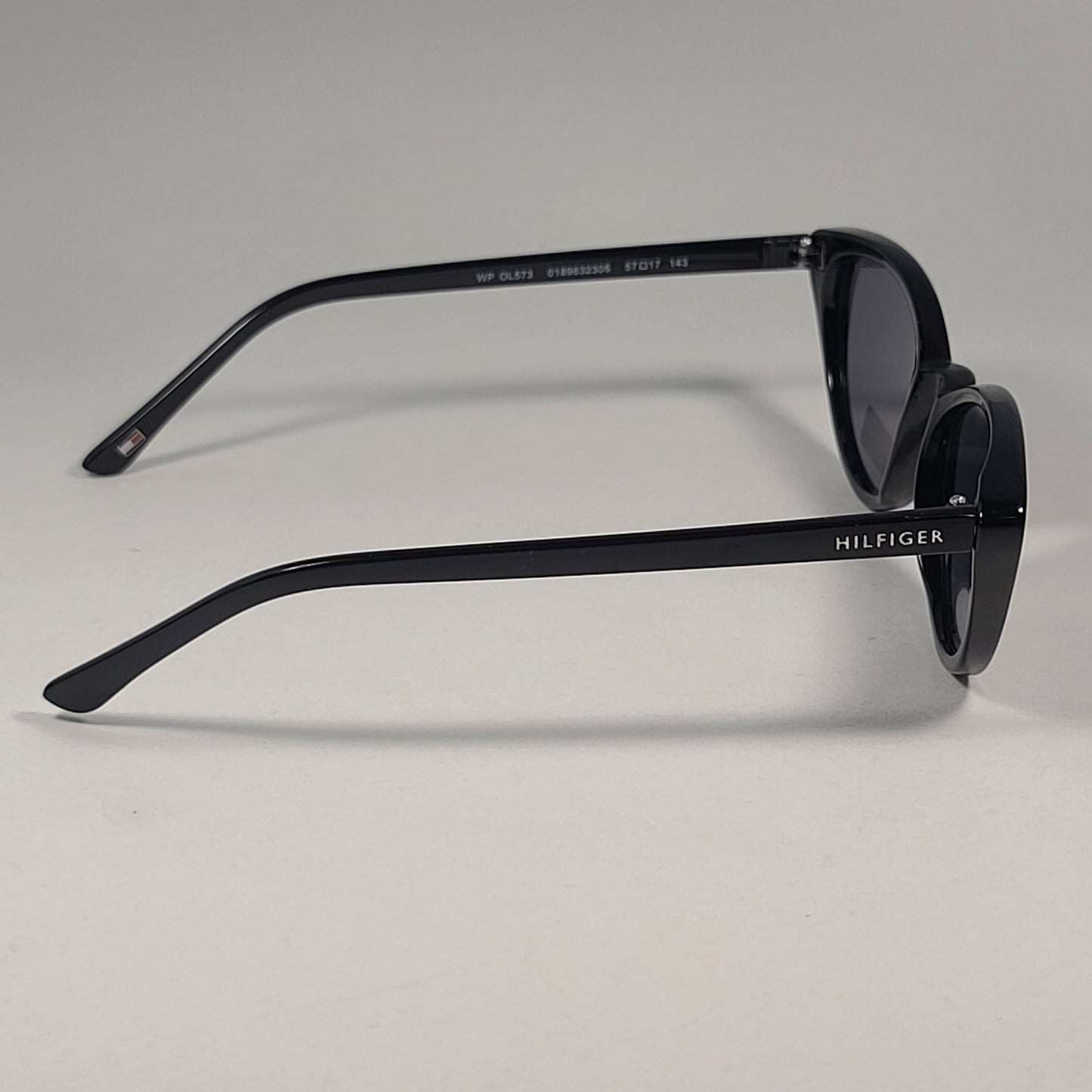 Tommy Hilfiger "Liz" WP OL573 Cat Eye Sunglasses Shiny Black Frame Gray Lens