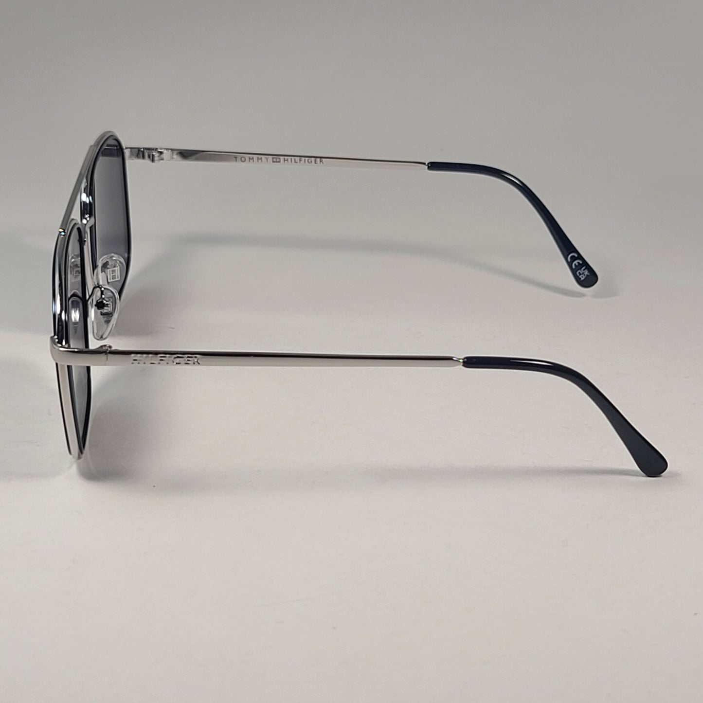 Tommy Hilfiger "Alesso" MM OM612 Pilot Sunglasses Silver Navy Frame Gray Lens