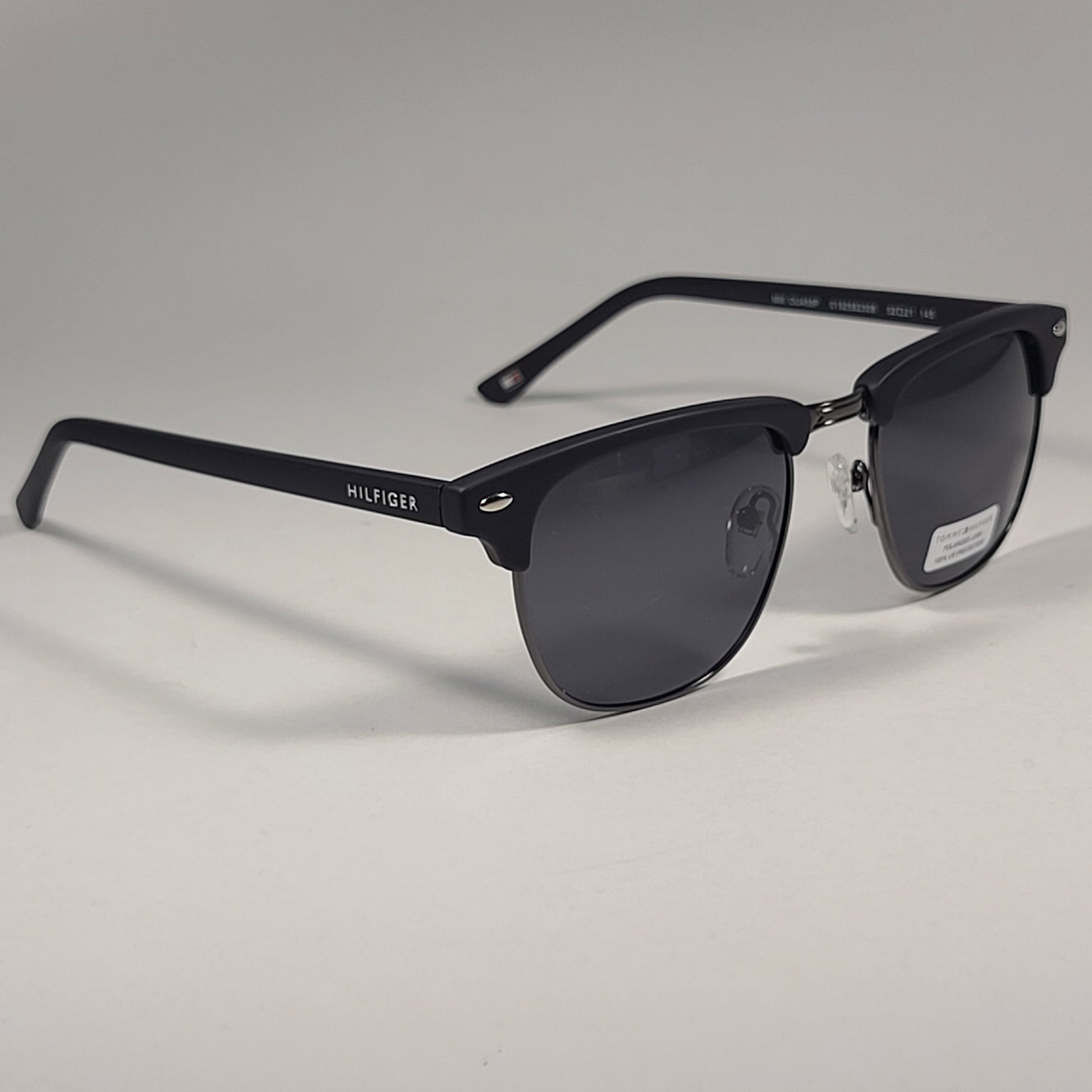 Tommy Hilfiger ’Buckley’ Polarized MM OU468P Square Club Sunglasses Matte Black - Sunglasses