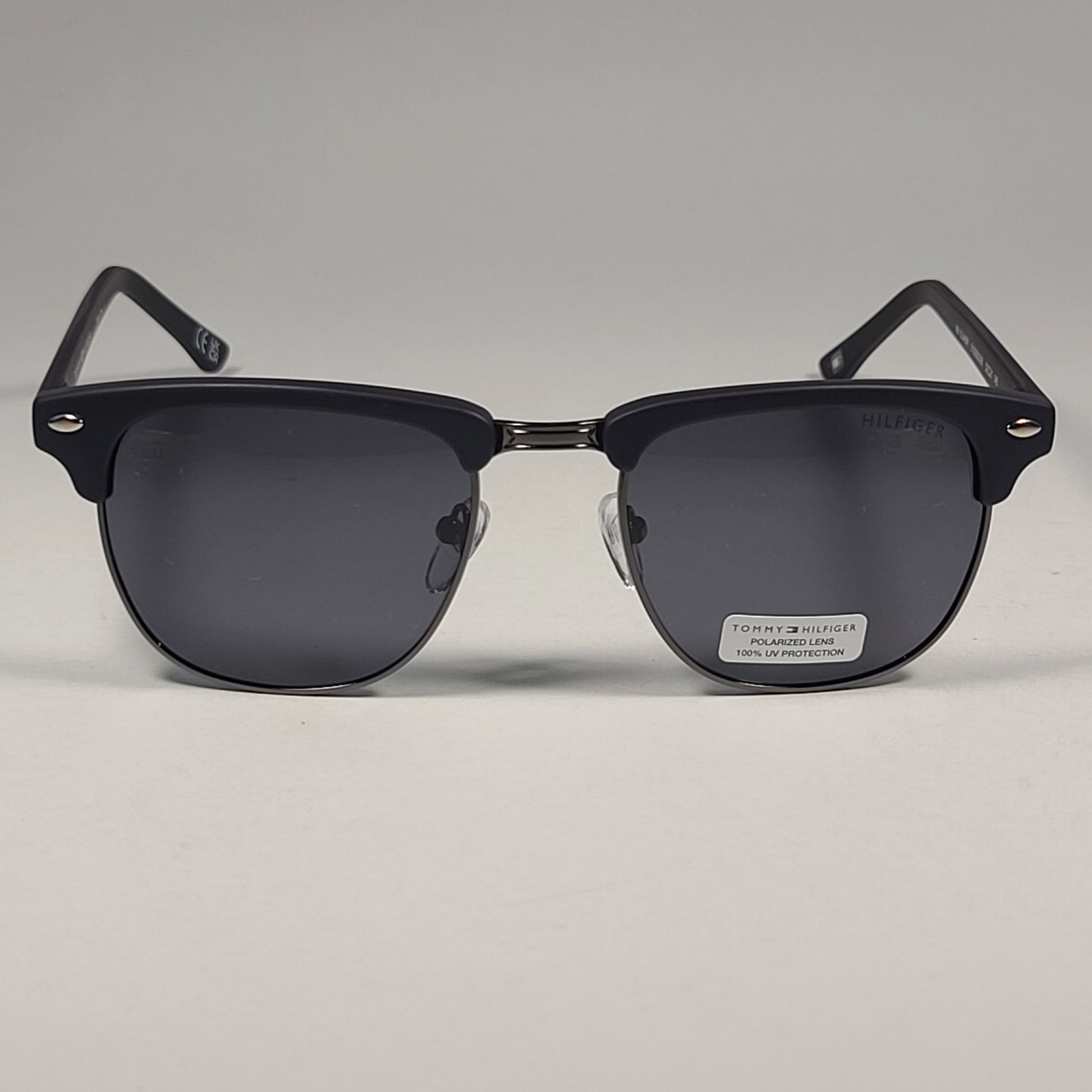 Tommy Hilfiger ’Buckley’ Polarized MM OU468P Square Club Sunglasses Matte Black - Sunglasses