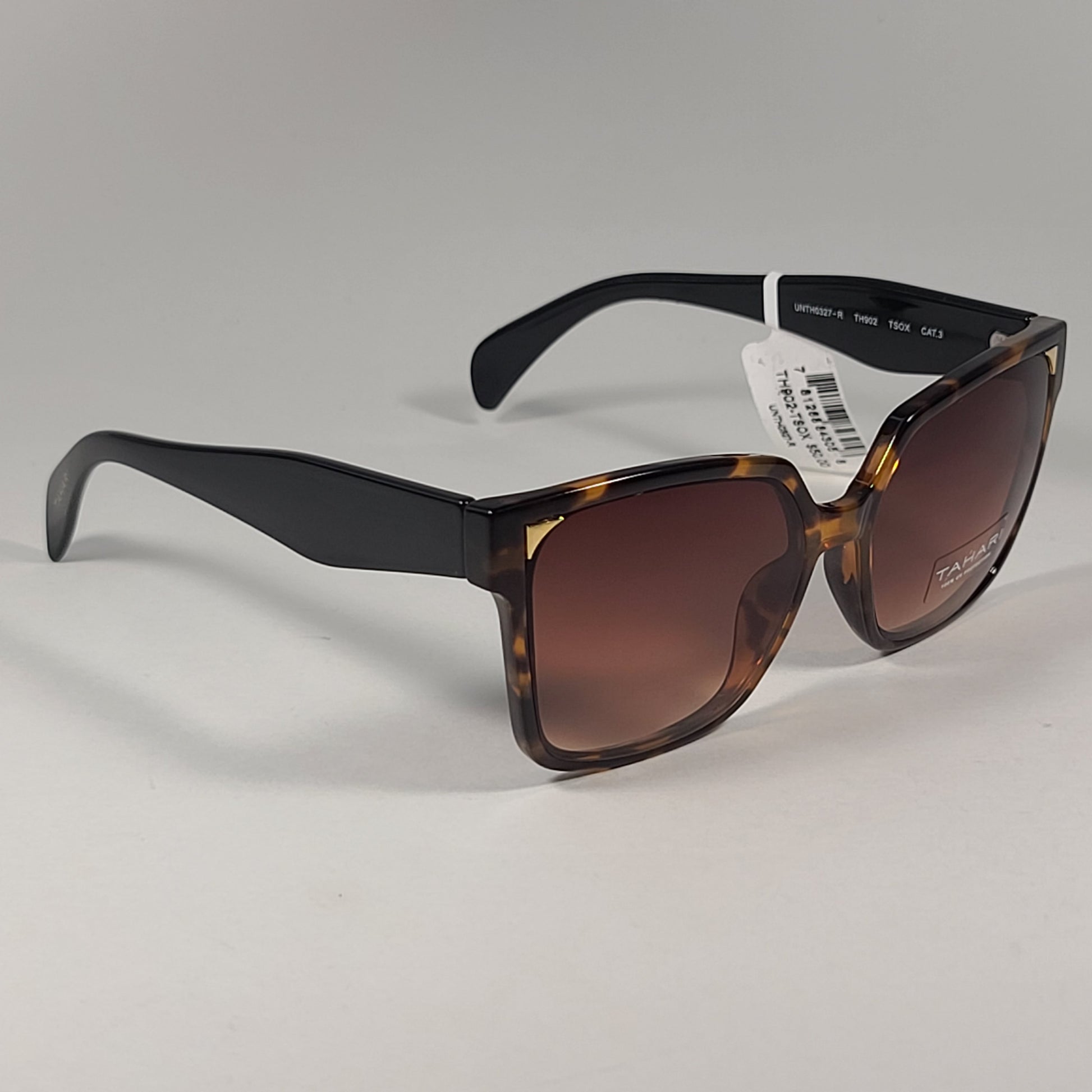 Tahari Designer Sunglasses Tortoise Brown Black & Brown Gradient TH902 TSOX - Sunglasses