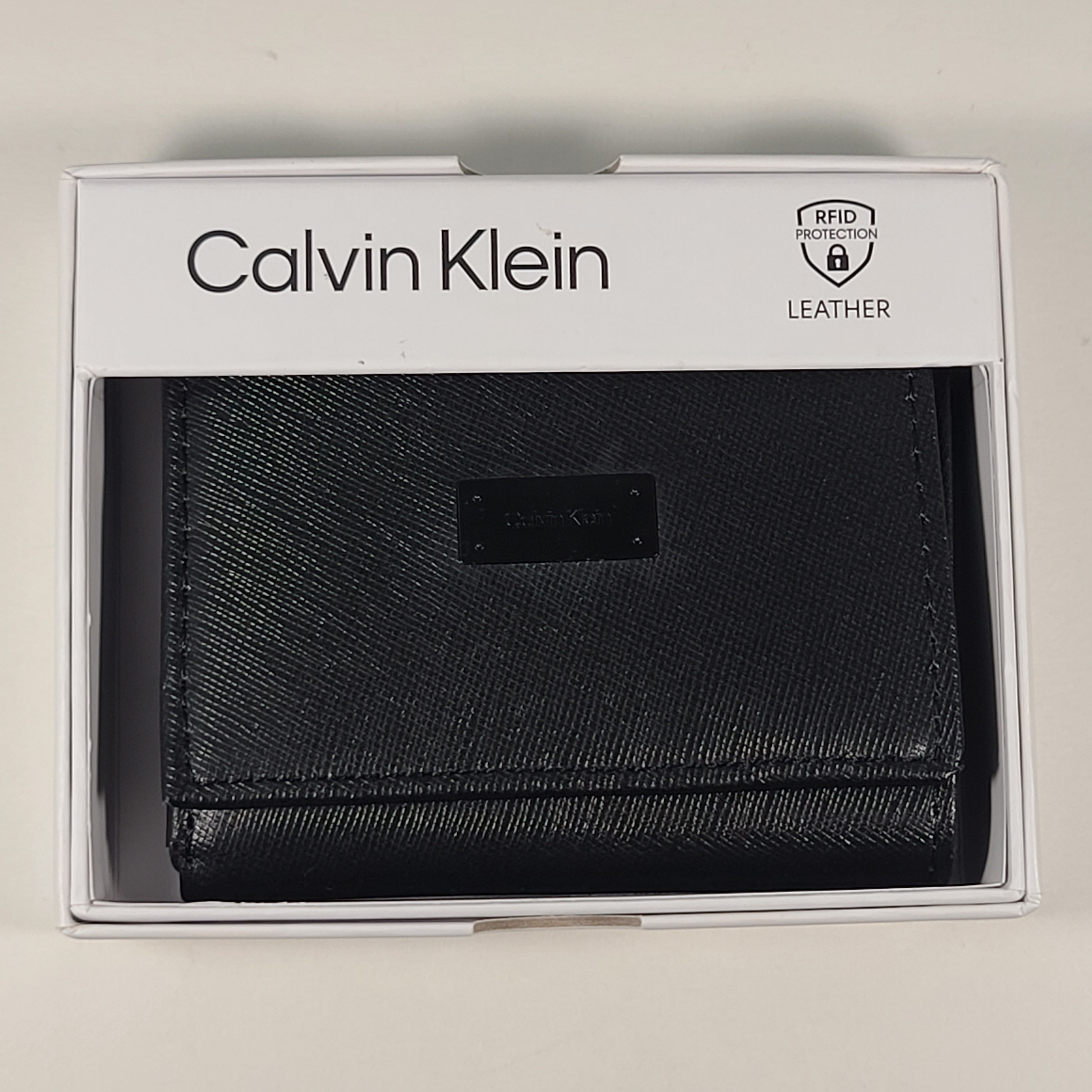 Calvin klein black leather wallet online