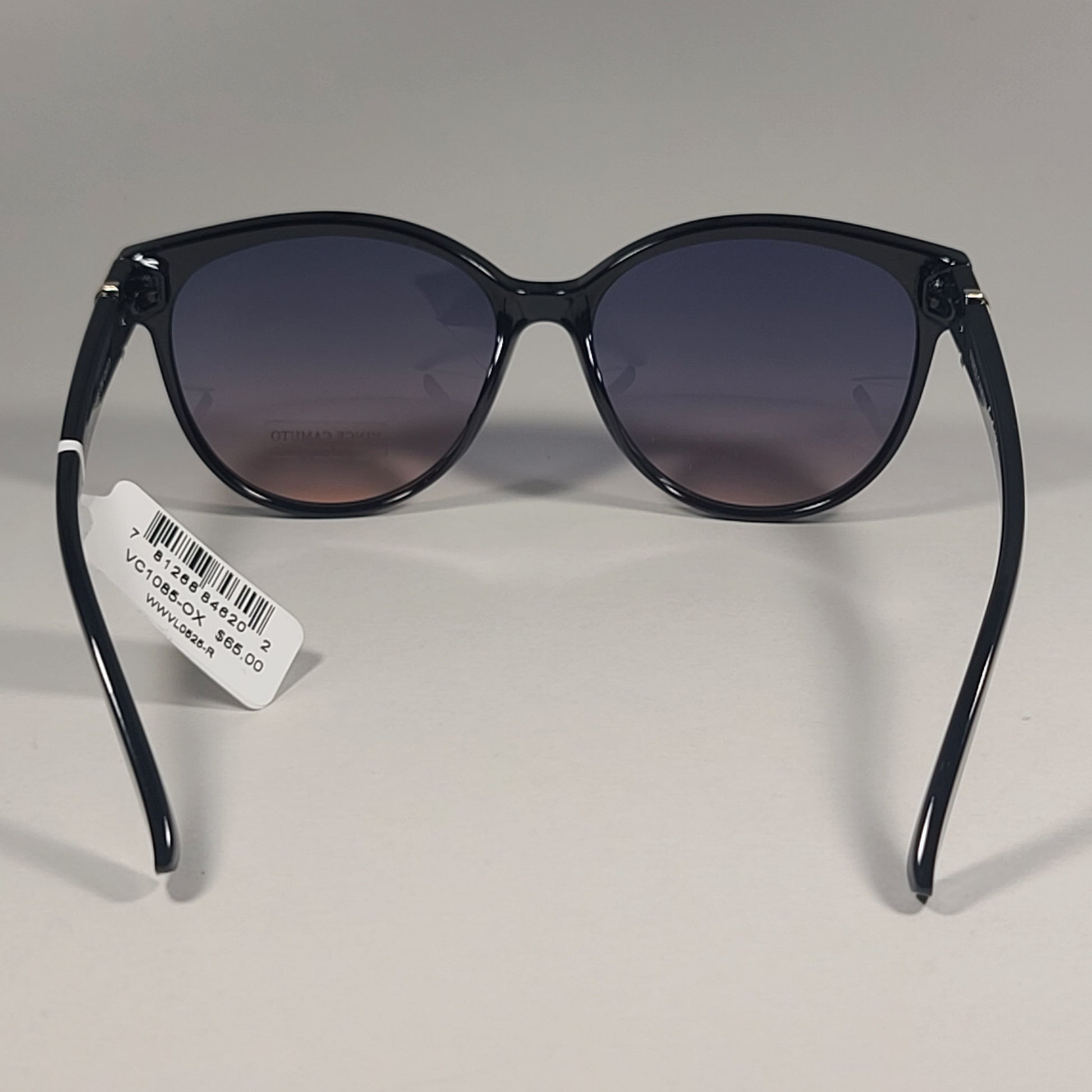 Vince Camuto VC1085 OX Cat Eye Sunglasses Shiny Black Frame Smoke Gradient Lens