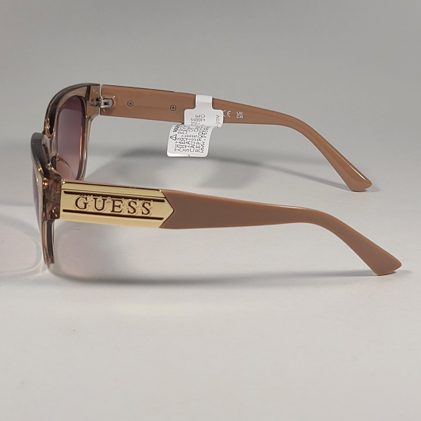 Guess GO0004 52F Cat Eye Sunglasses Nude And Crystal Frame Brown Gradient Lens