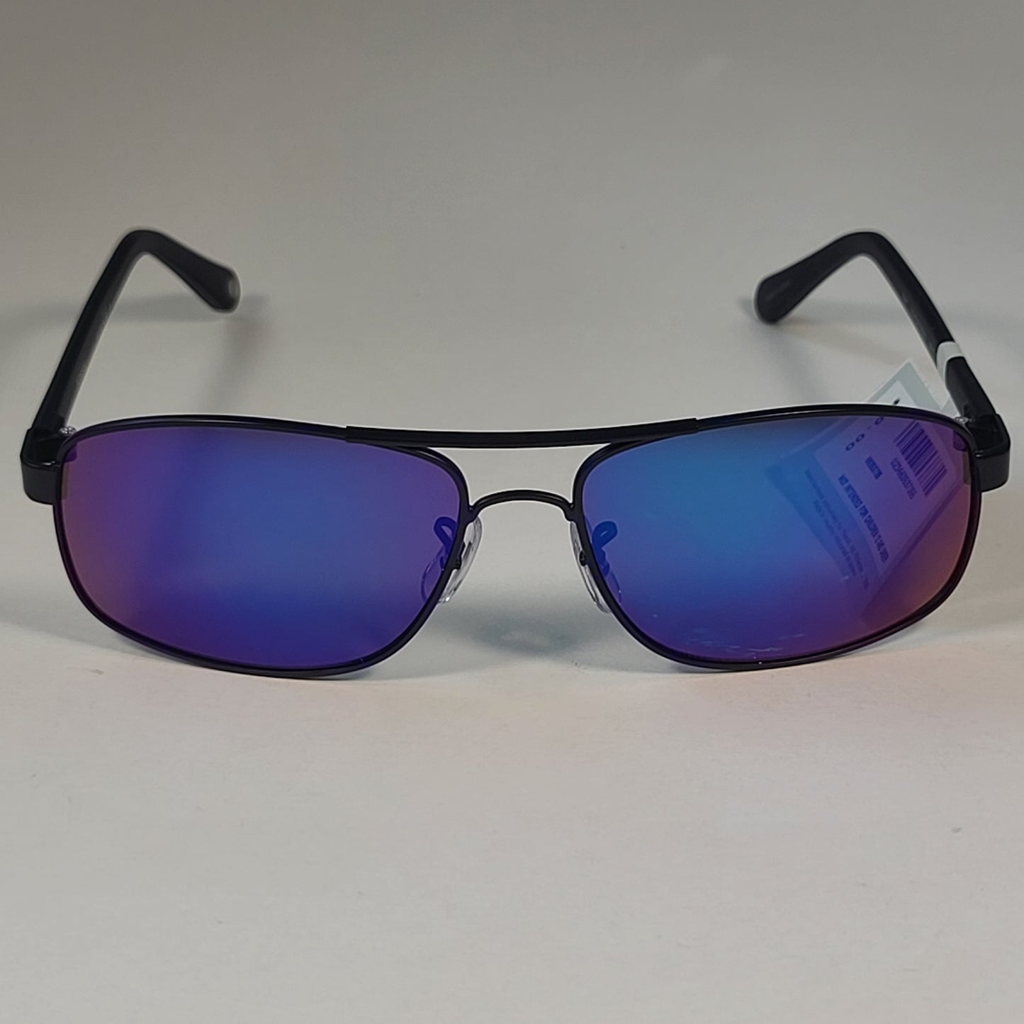 Fossil FM87 Navigator Sunglasses Matte Black Frame Ultraviolet Mirror Lens 60mm