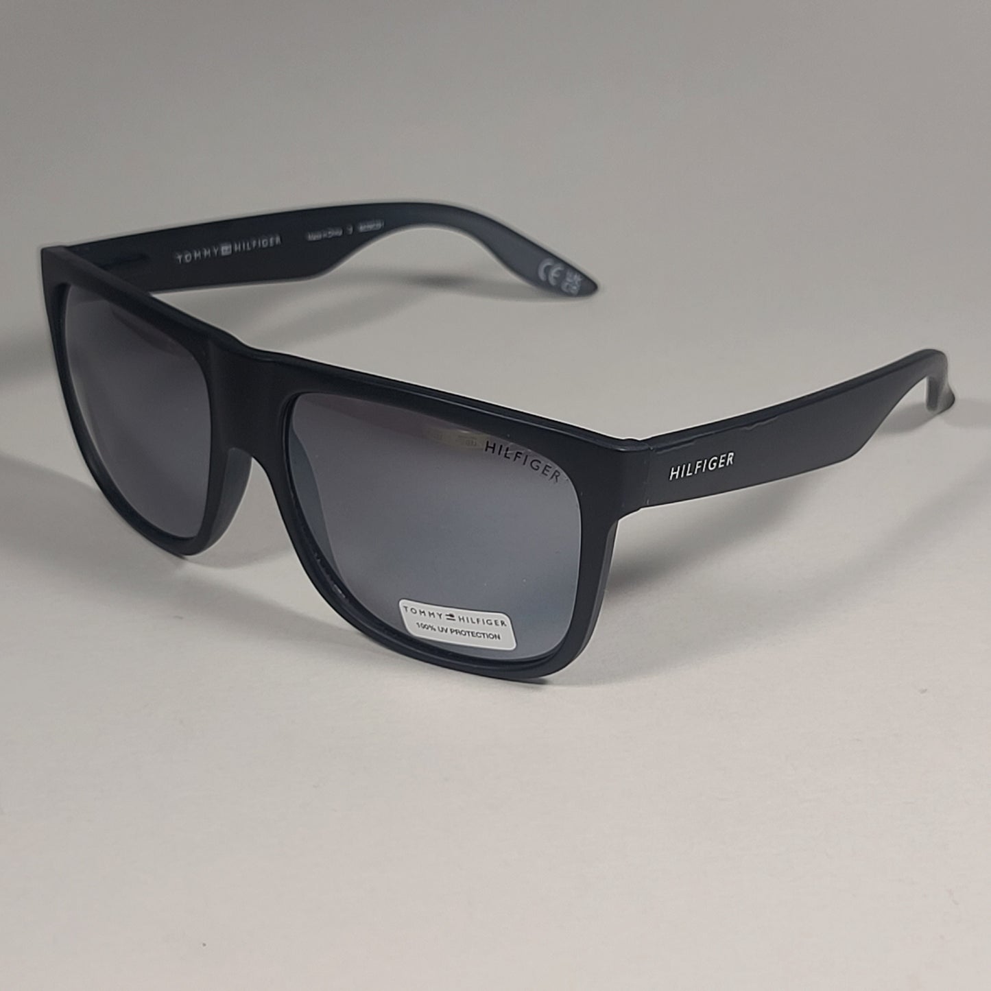 Tommy Hilfiger "Tanner" MP OM302 Square Sunglasses Matte Black Silver Mirror 57mm