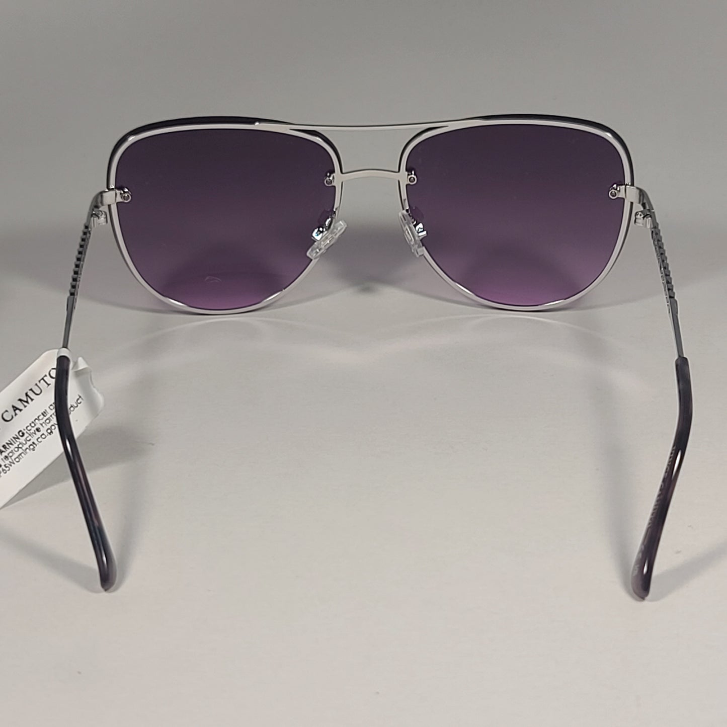 Vince Camuto VC954 SLV Rimless Navigator Sunglasses Silver Purple Gradient Lens