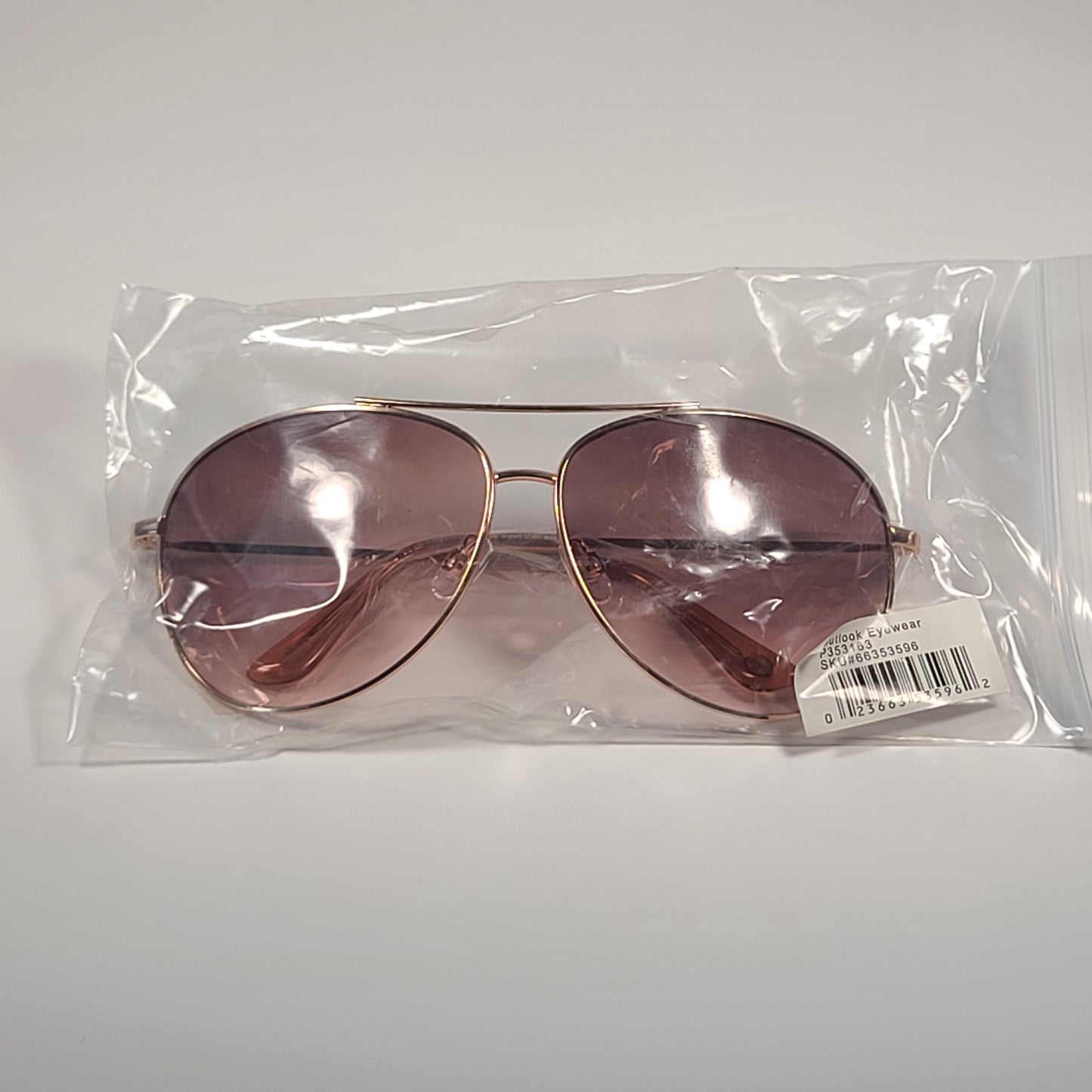 Fossil Aviator Sunglasses Rose Gold Frame Large Lens Brown Pink Gradient FW11 - Sunglasses
