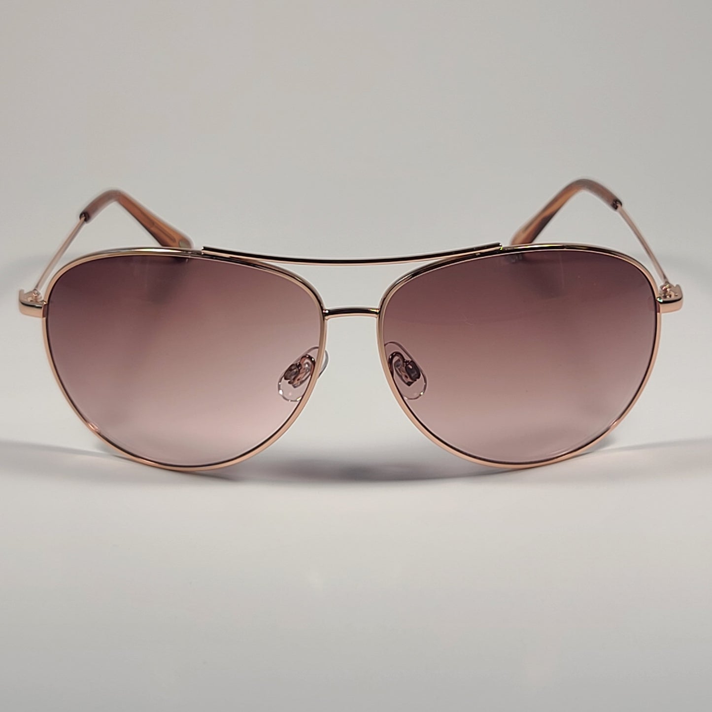 Fossil Aviator Sunglasses Rose Gold Frame Large Lens Brown Pink Gradient FW11 - Sunglasses