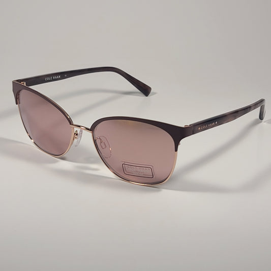 Cole Haan CH7044 260 Cat Eye Sunglasses Blush Rose Gold Mirror Lens 57mm - Sunglasses