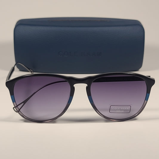 Cole Haan Grand.ØS CH6073 414 Key Hole Sunglasses Navy Smoke Gradient Lens - Sunglasses