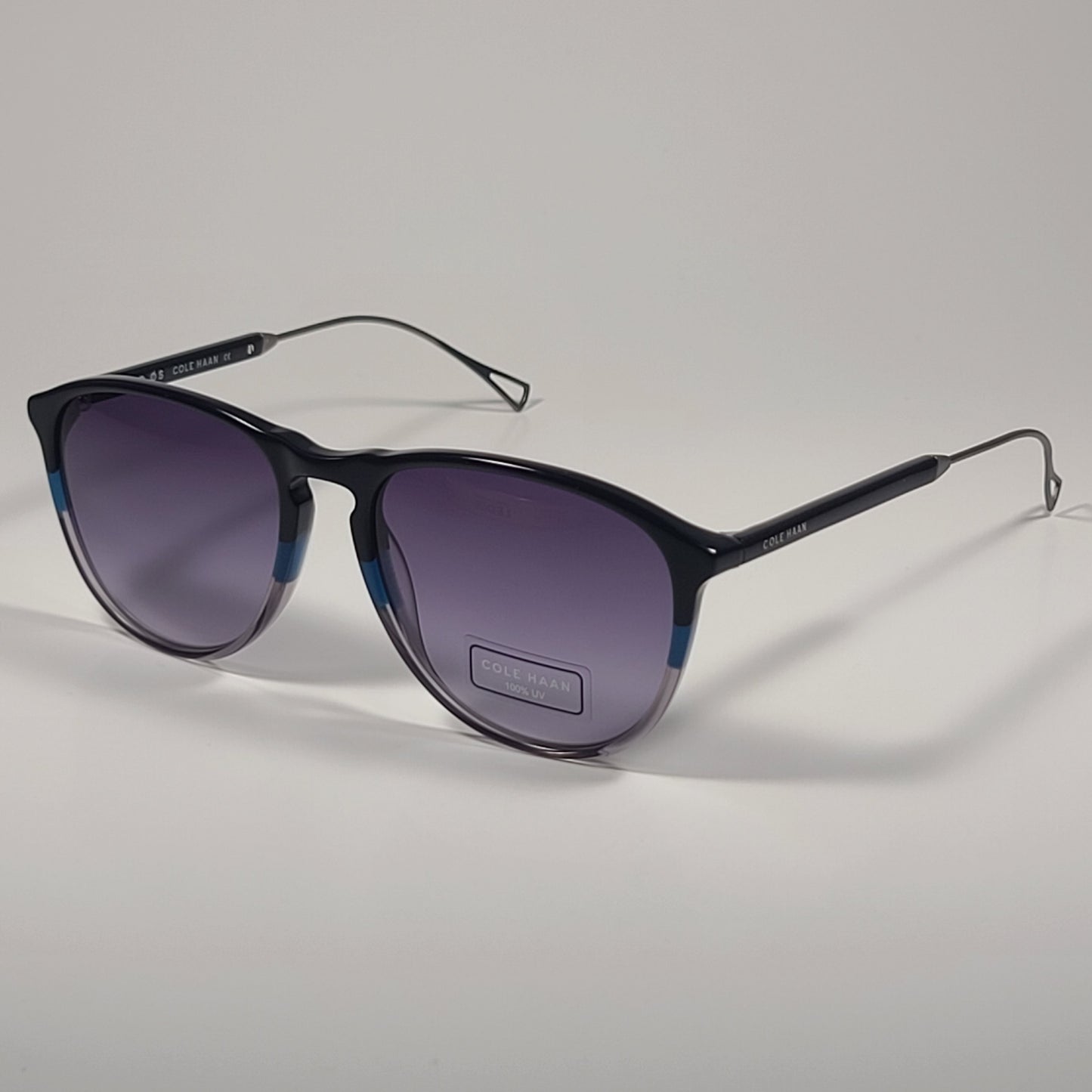 Cole Haan Grand.ØS CH6073 414 Key Hole Sunglasses Navy Smoke Gradient Lens - Sunglasses