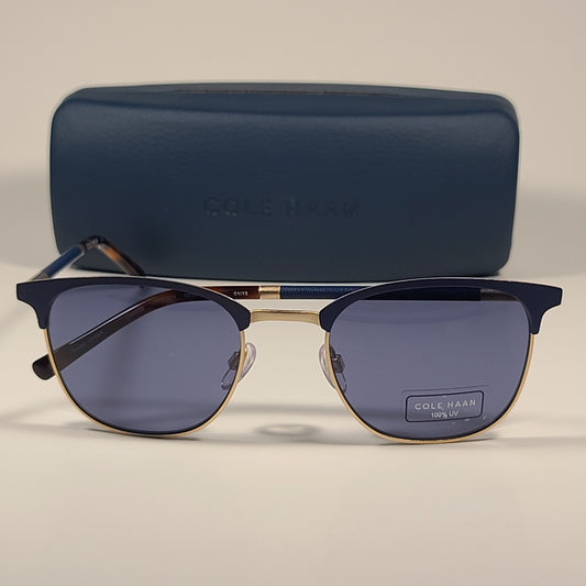 Cole Haan CH6069 400 Men's Club Sunglasses Navy Tortoise Gold / Blue Lens 52mm