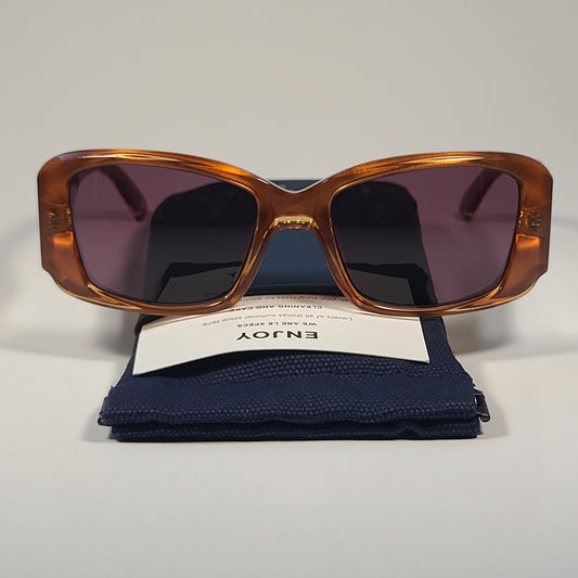 Le Specs Nouveau Riche Rectangle Sunglasses Caramel Smoky Brown Lens LSP2202431 54mm - Sunglasses