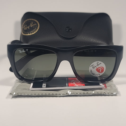 Ray-Ban New Wayfarer Classic Polarized Sunglasses Black / Green RB4184 601/9A - Sunglasses