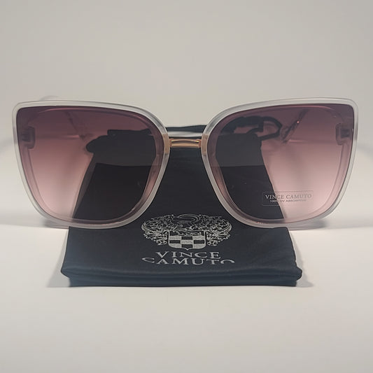 Vince Camuto VC975 CL Oversize Sunglasses Clear Crystal Frame Brown Gradient - Sunglasses