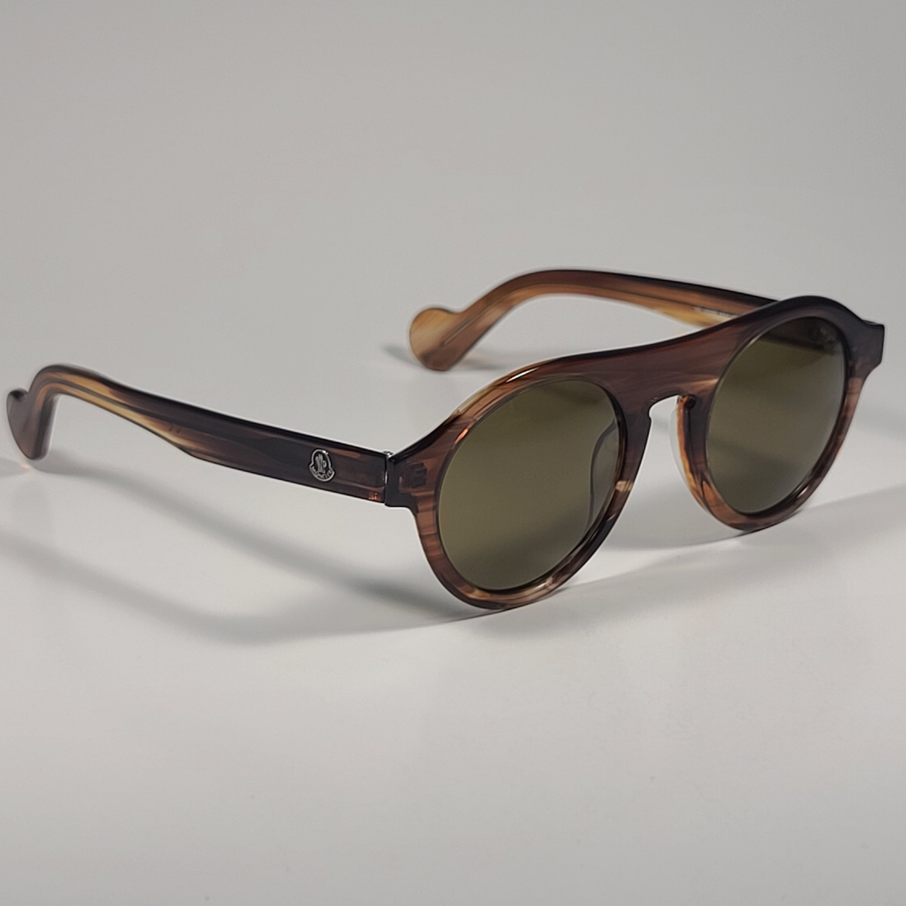 Moncler ML0039 Round newest Frame Sunglasses In Brown