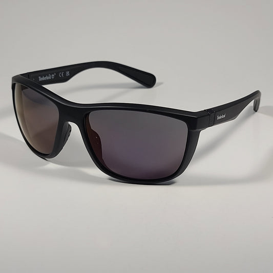 Timberland Rectangle Sunglasses Matte Black Ultraviolet Semi Flash Lens TB7179 02X - Sunglasses