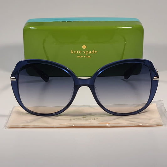 Kate Spade Taliyah/G/S PJP14 Oversize Sunglasses Blue Silver Frame Gray Gradient 57mm - Sunglasses