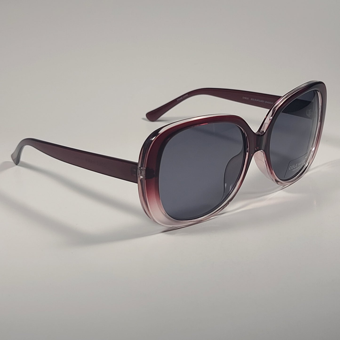 Cole Haan CH9030 603 Polarized Oval Sunglasses Burgundy Gradient & Gray Lens 58mm - Sunglasses