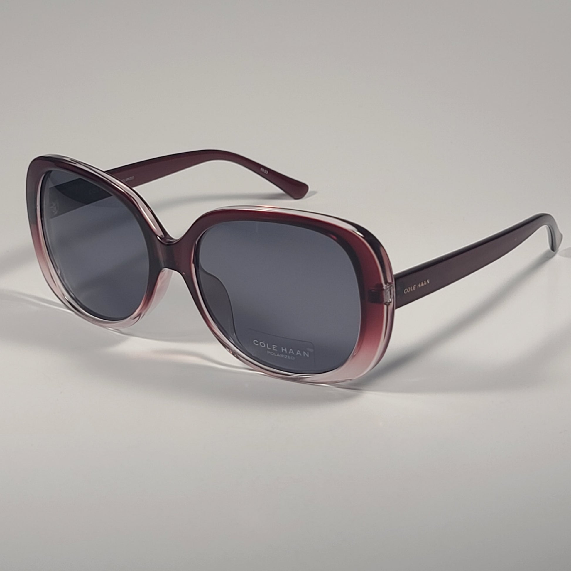 Cole Haan CH9030 603 Polarized Oval Sunglasses Burgundy Gradient & Gray Lens 58mm - Sunglasses