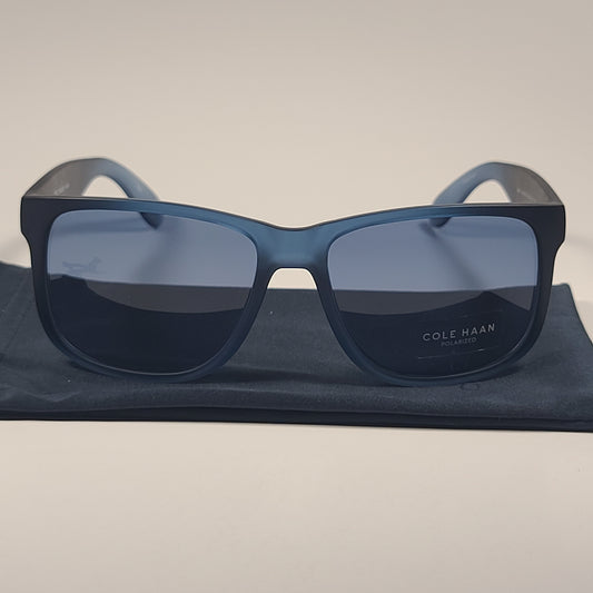 Cole Haan CH8503 420 Square Polarized Sunglasses Matte Blue Fade Blue Lens 55mm - Sunglasses