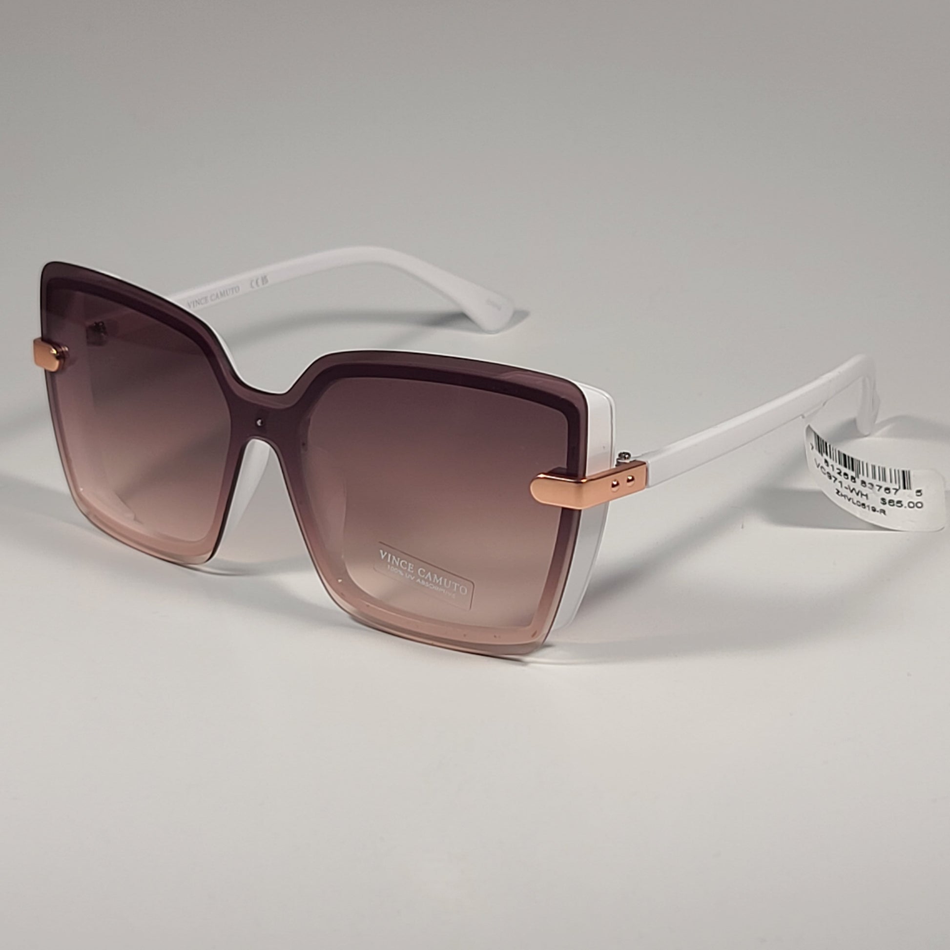 Vince Camuto VC971 WH Butterfly Sunglasses White Frame Brown Gradient Lens - Sunglasses