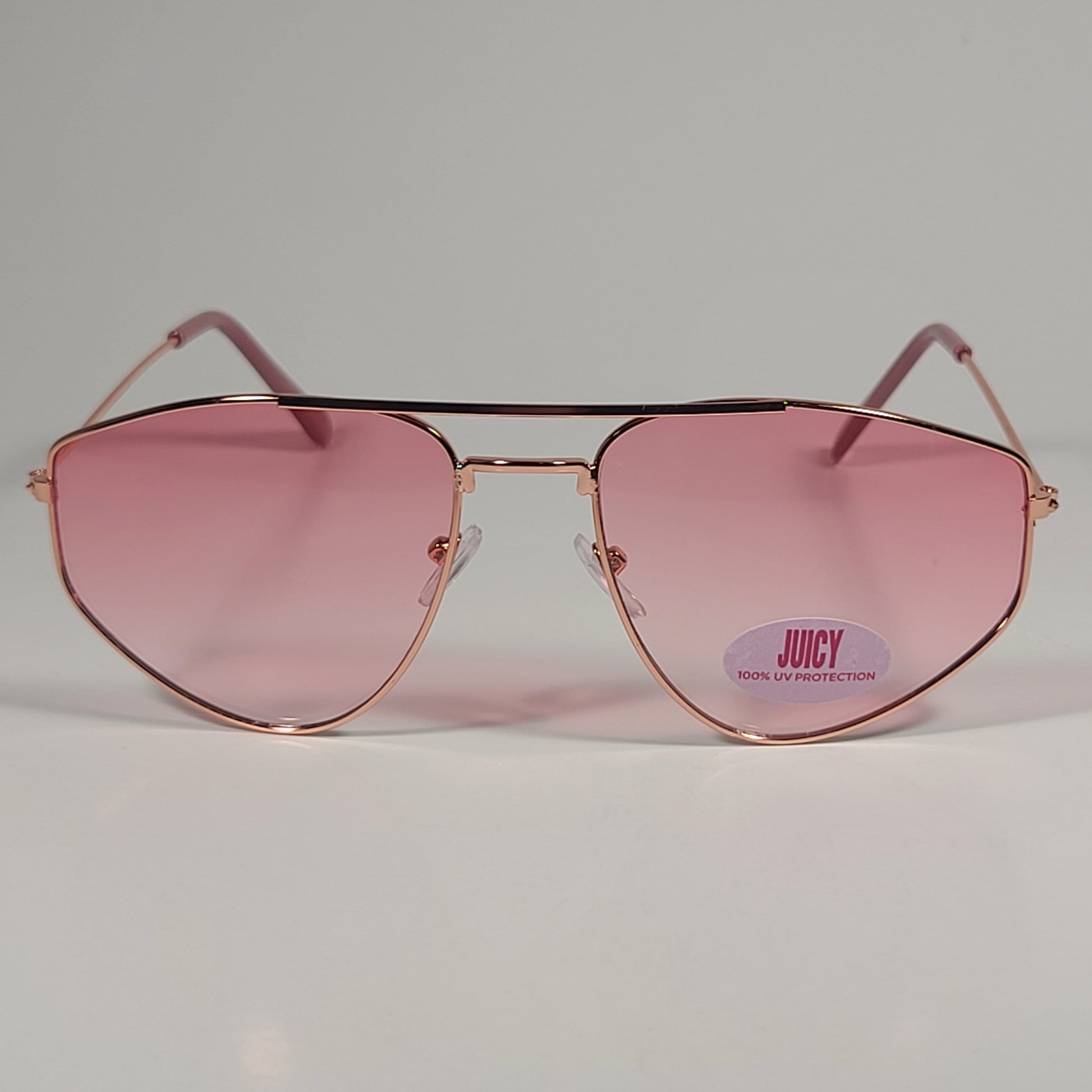 Juicy Couture X71121 Zillion Pilot Sunglasses Rose Gold Frame Pink Gradient Lens - Sunglasses