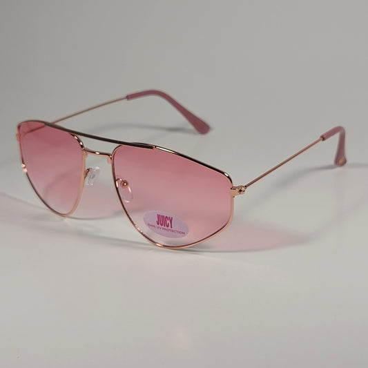 Juicy Couture X71121 Zillion Pilot Sunglasses Rose Gold Frame Pink Gradient Lens - Sunglasses