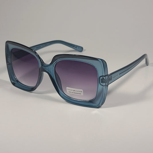 Tommy Hilfiger WP OL597 Oversized Square Sunglasses Blue Crystal Smoke Gradient - Sunglasses