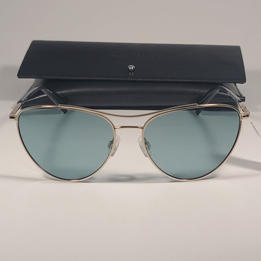 RAG & BONE RNB1065/G/S OGAQT Pilot Sunglasses Gold Frame Teal Solid Lens - Sunglasses