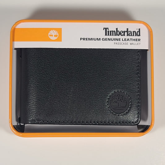 Timberland Men’s Bifold Black Premium Genuine Leather Passcase Wallet NP0729/08RS - Wallets