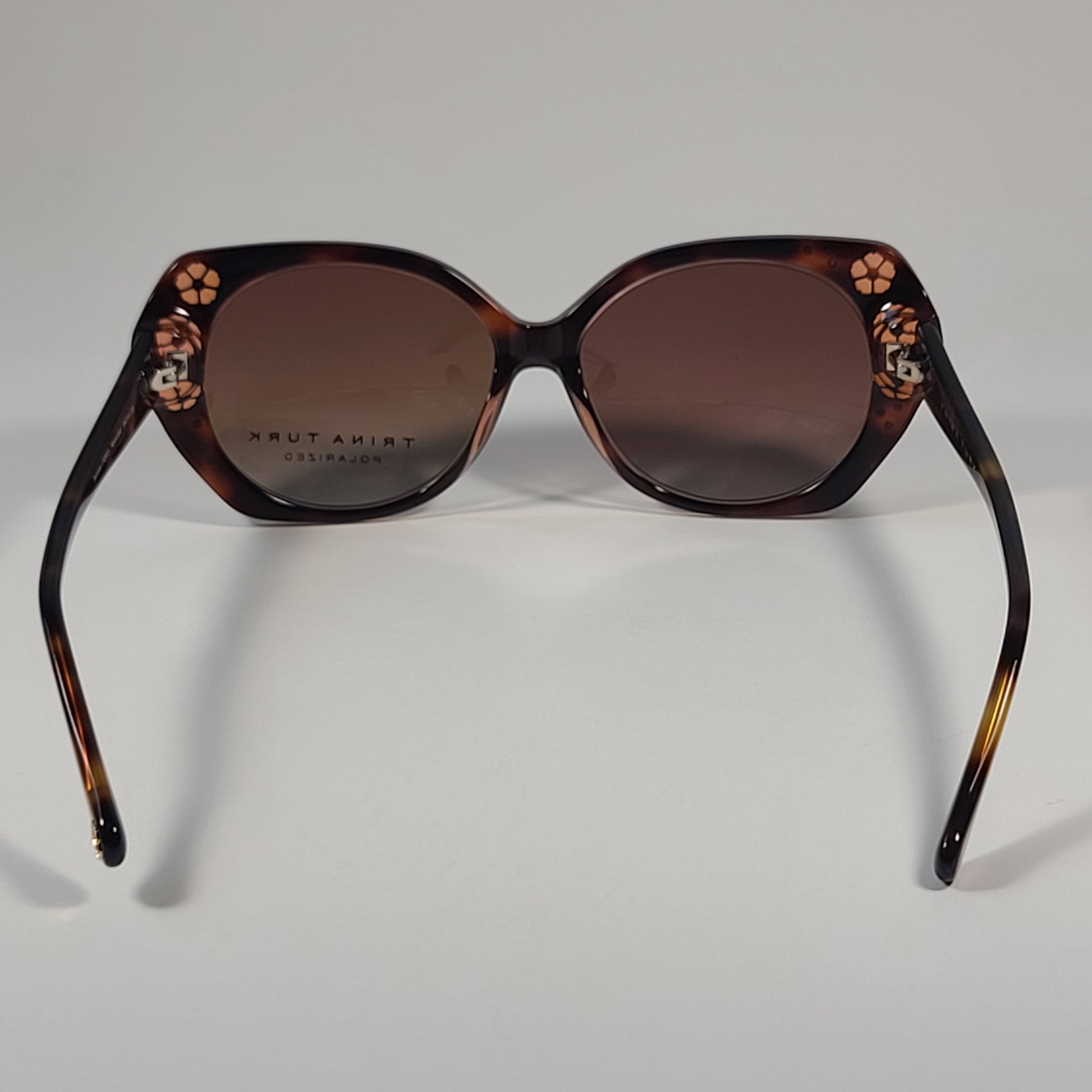 Trina Turk Nantucket Polarized Full Rim Sunglasses Tortoise Brown Frame Lens 54mm - Sunglasses