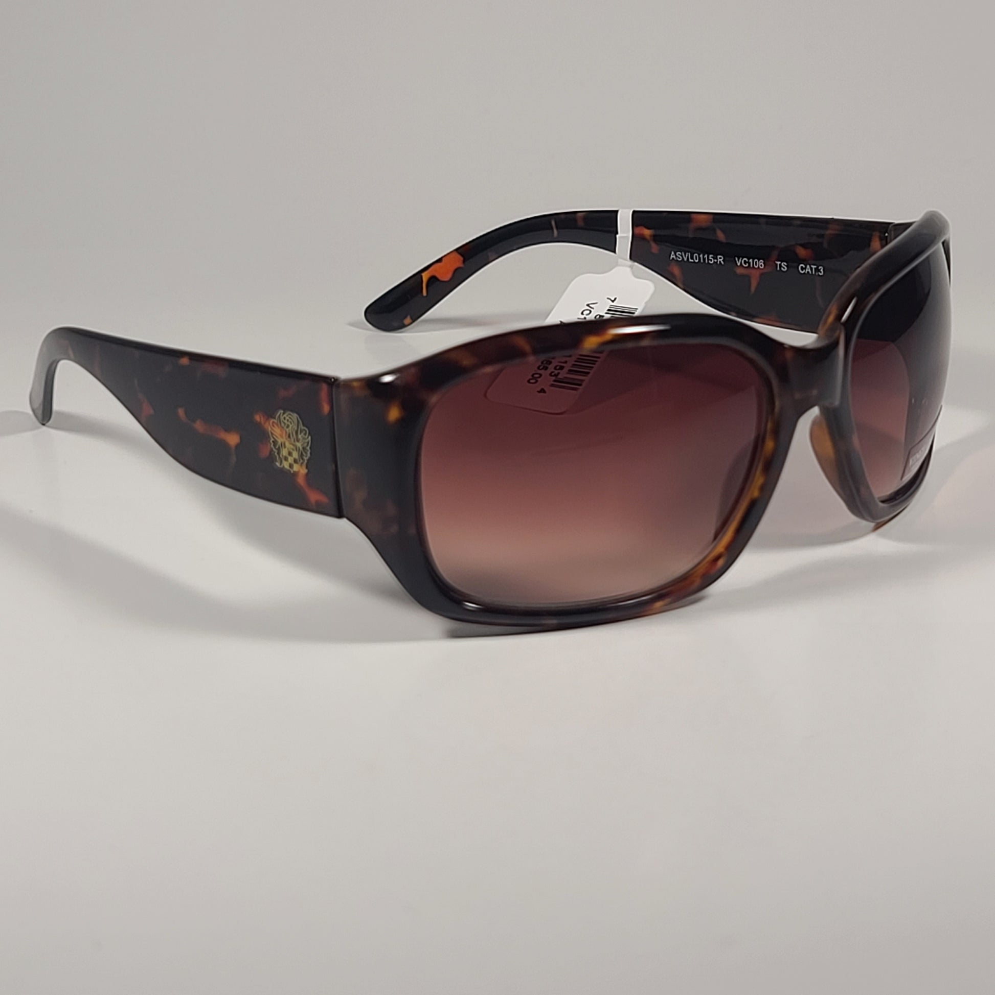 Vince Camuto VC106 TS Flat Oval Sunglasses Tortoise Frame Brown Gradient Lens - Sunglasses