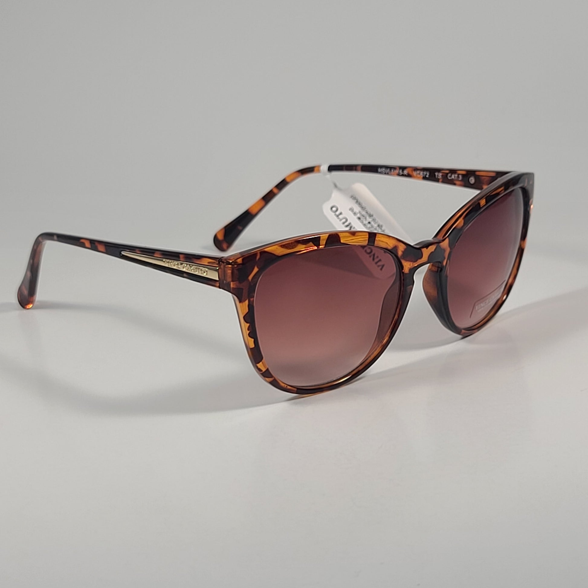 Vince Camuto VC672 TS Cat Eye Sunglasses Brown Tortoise Frame Brown Gradient Lens - Sunglasses