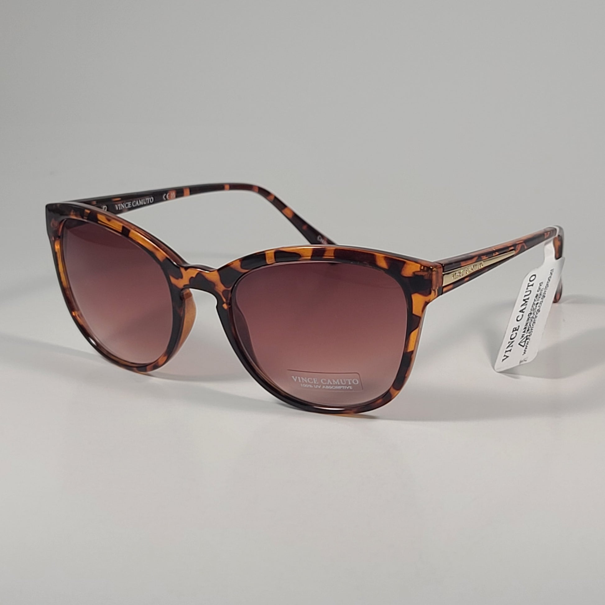 Vince Camuto VC672 TS Cat Eye Sunglasses Brown Tortoise Frame Brown Gradient Lens - Sunglasses