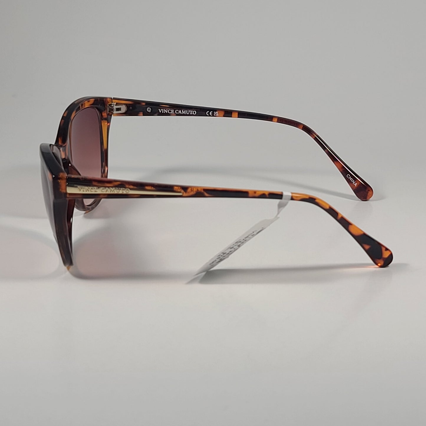 Vince Camuto VC672 TS Cat Eye Sunglasses Brown Tortoise Frame Brown Gradient Lens - Sunglasses