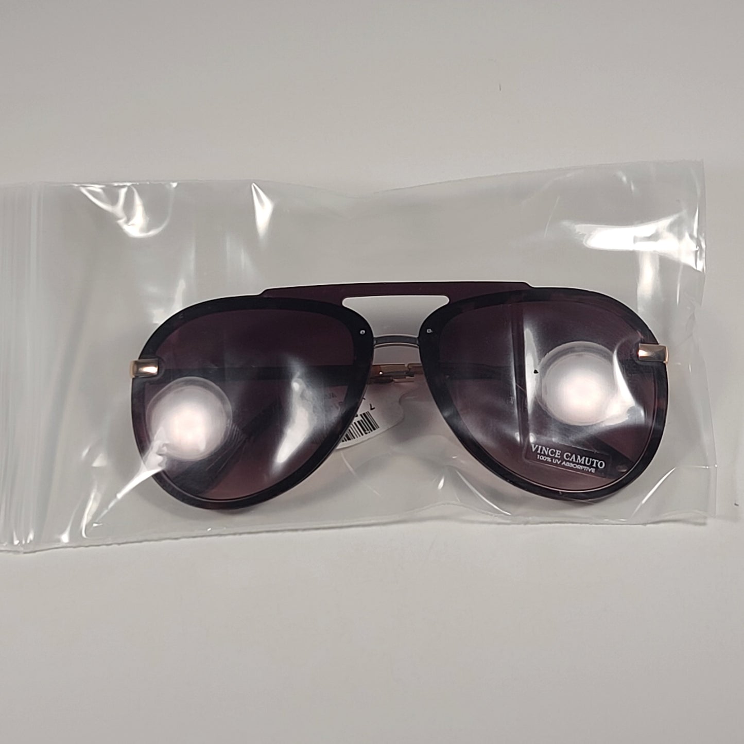 Vince Camuto VC991 TS Rimless Aviator Sunglasses Gold Frame Brown Gradient Lens - Sunglasses