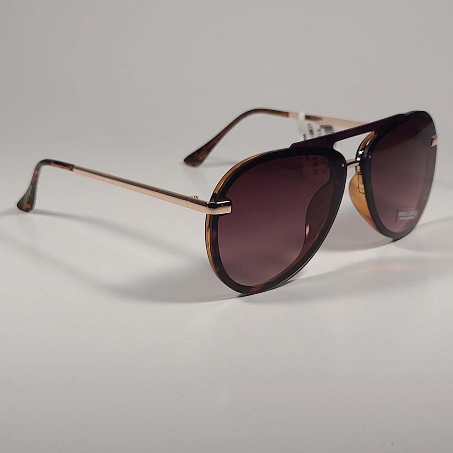 Vince Camuto VC991 TS Rimless Aviator Sunglasses Gold Frame Brown Gradient Lens - Sunglasses