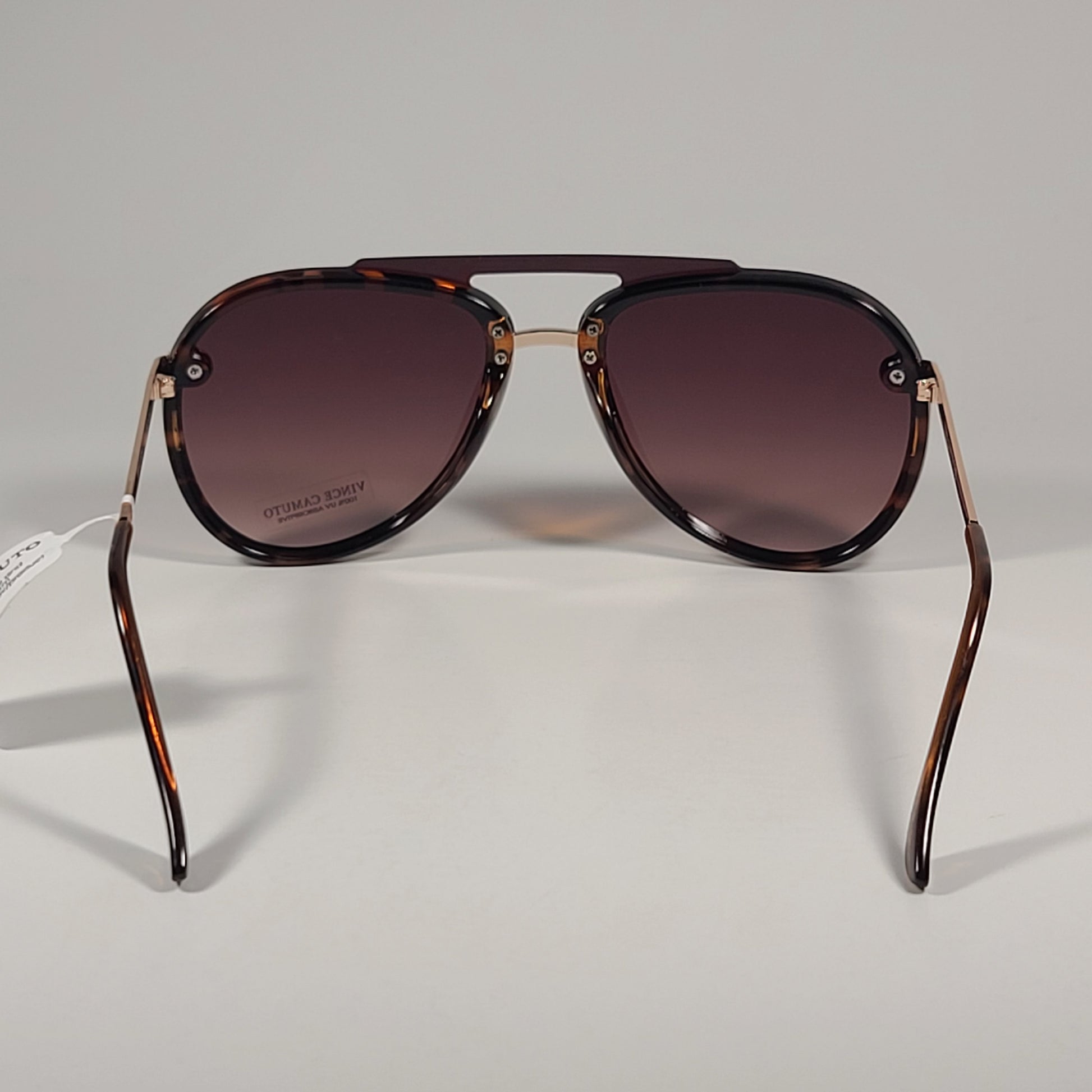 Vince Camuto VC991 TS Rimless Aviator Sunglasses Gold Frame Brown Gradient Lens - Sunglasses