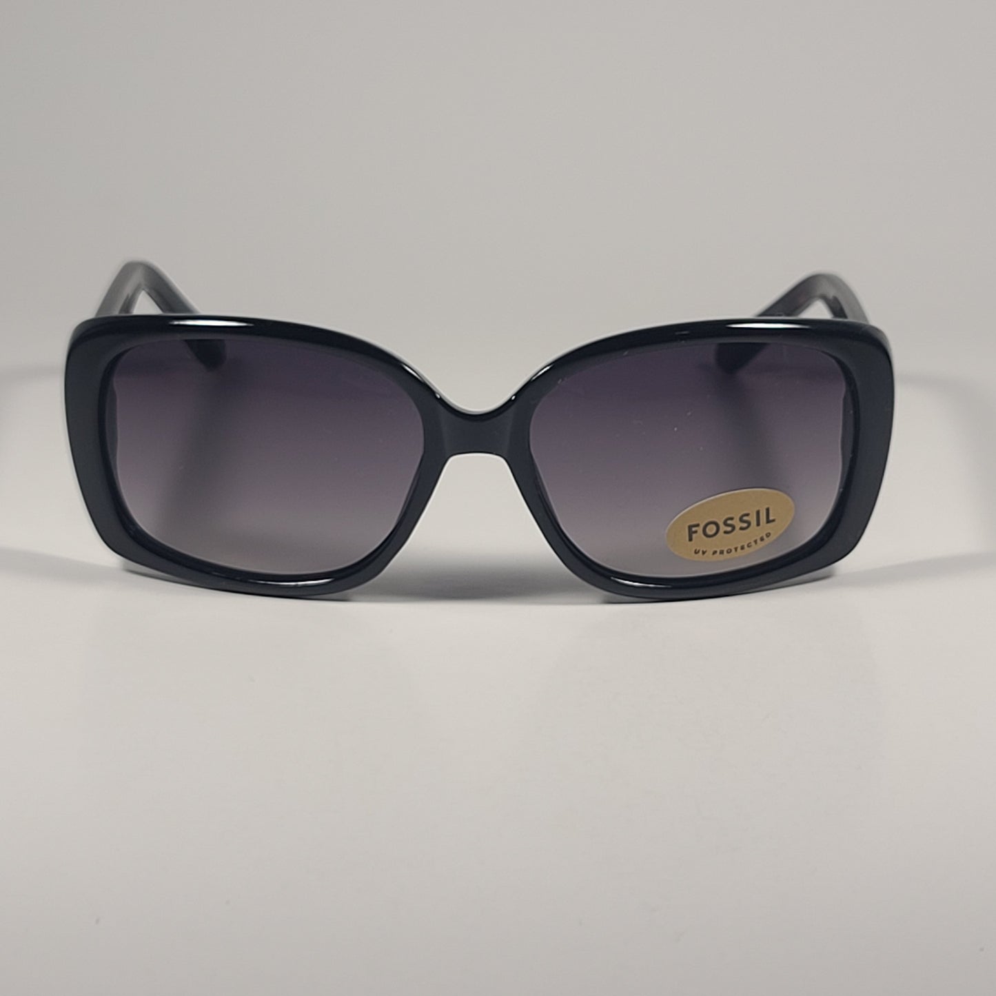 Fossil Oval FW100 Sunglasses Black And Tortoise Frame Smoke Gradient Lens 57mm - Sunglasses