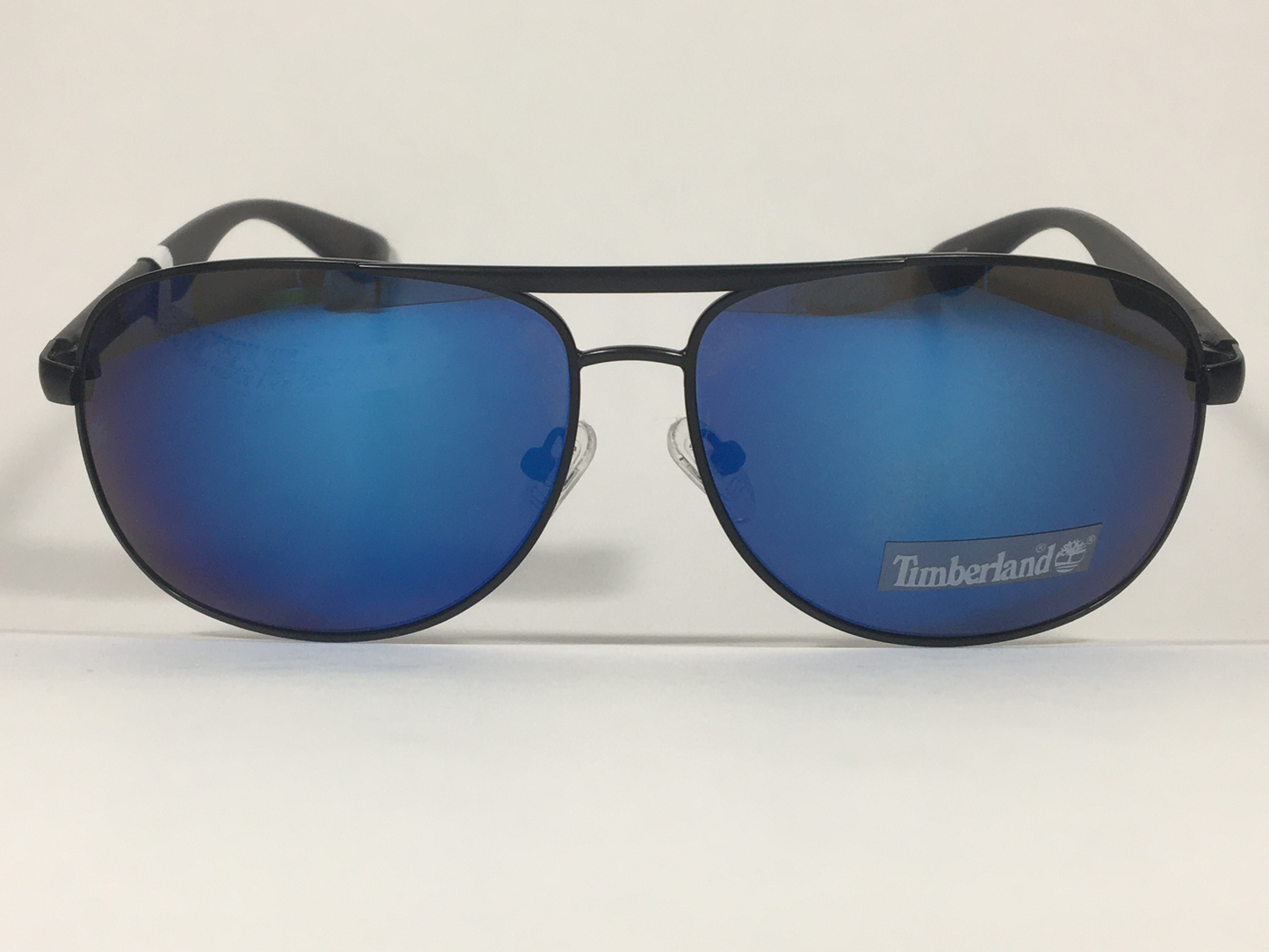 Timberland Aviator Sunglasses Matte Black Frame Blue Mirror Lens TB7151 02X - Sunglasses