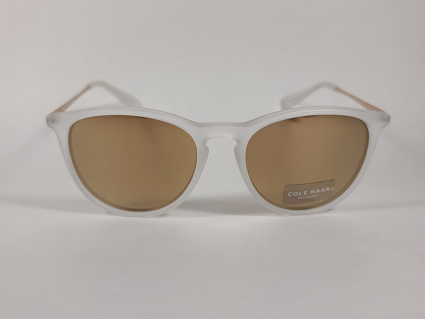 Cole Haan Round Sunglasses Crystal Gold Frame Gold Mirror Lens CH9002 717 CRYSTAL/GOLD - Sunglasses