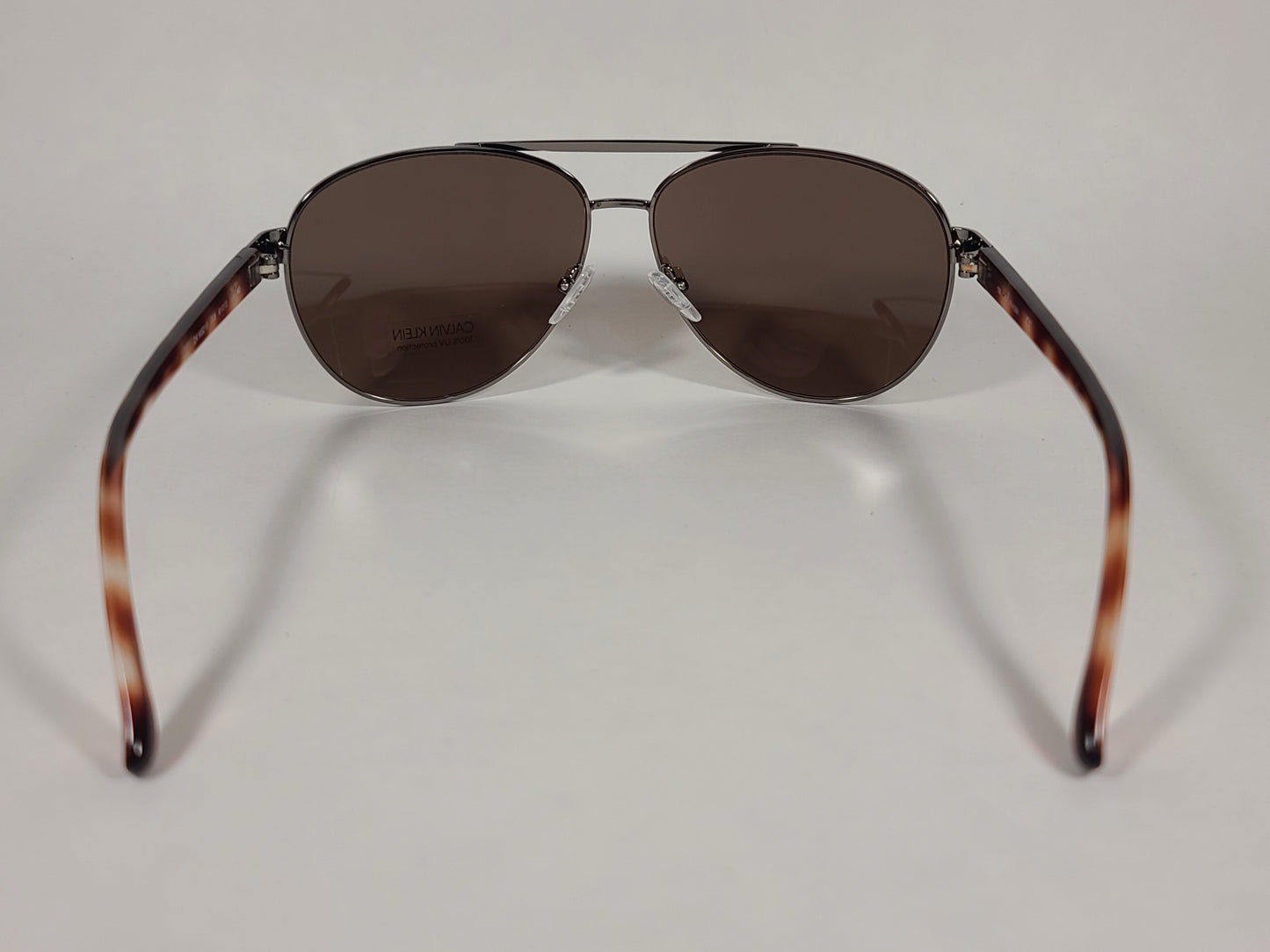 Calvin Klein Aviator Pilot Sunglasses CK19321S 008 Gunmetal And Brown Frame Brown Lens - Sunglasses