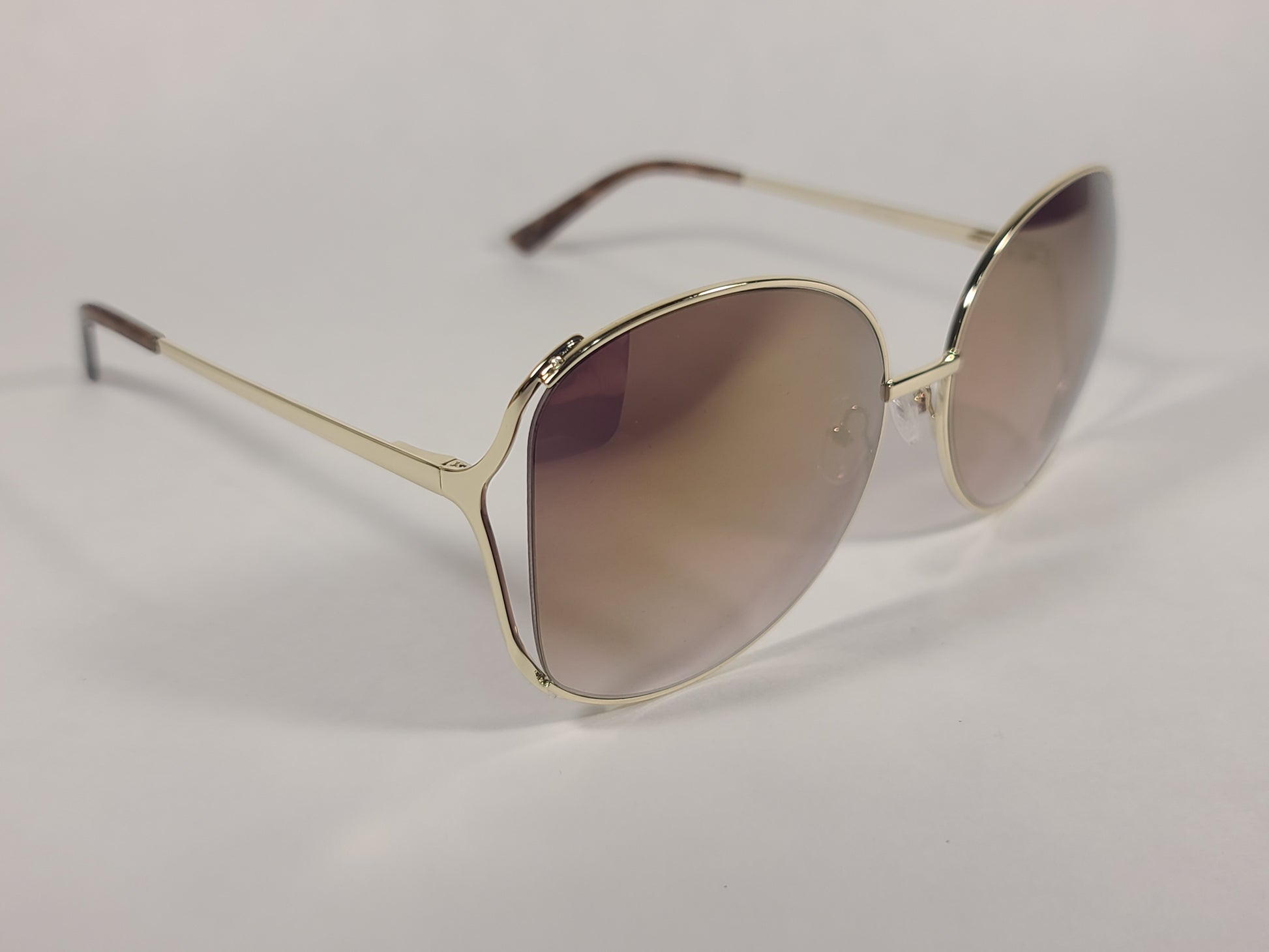 Sam Edelman Oversize Vented Sunglasses Gold Tone Frame Gold Mirror Lens SE145 GLD - Sunglasses