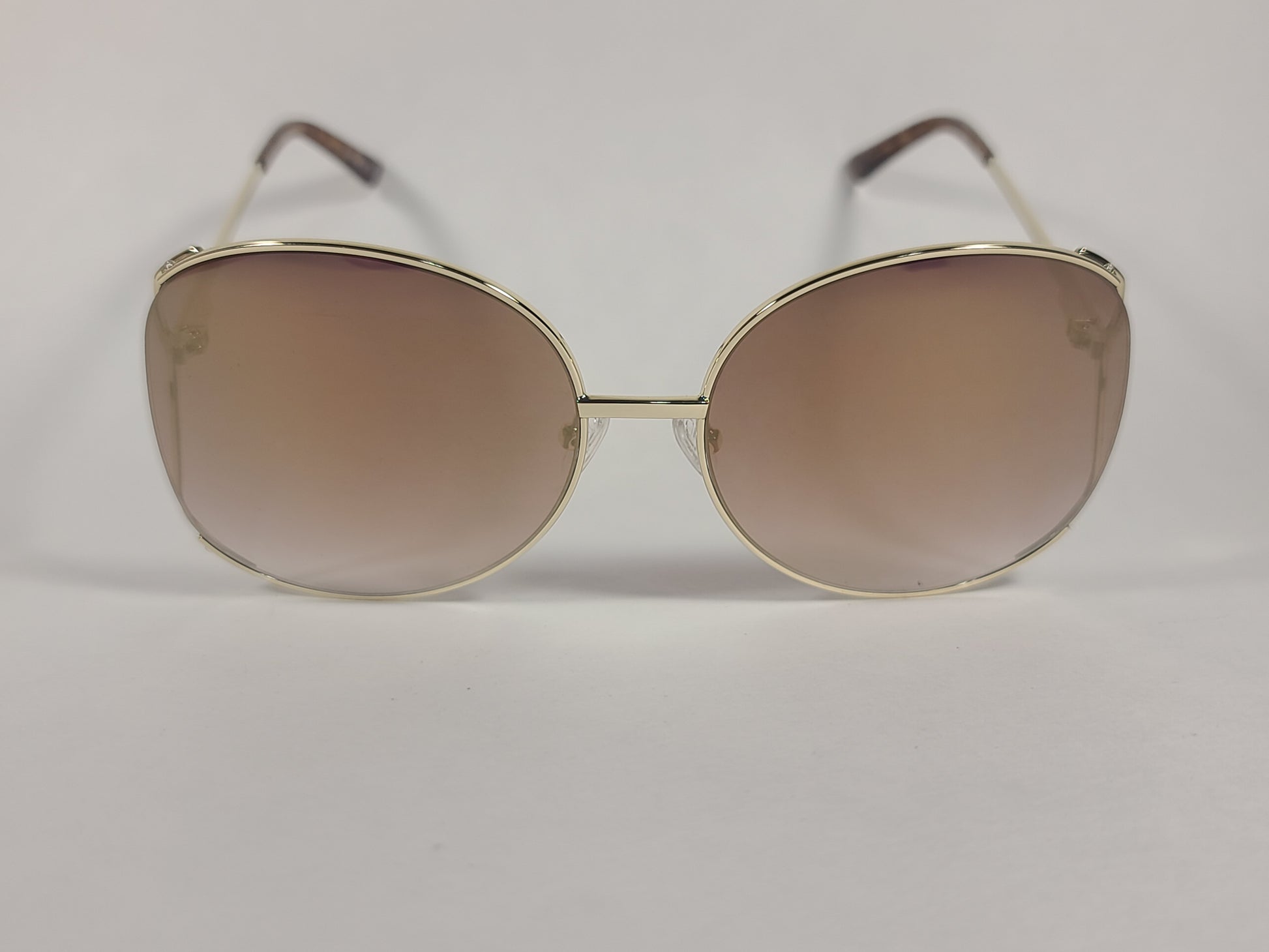 Sam Edelman Oversize Vented Sunglasses Gold Tone Frame Gold Mirror Lens SE145 GLD - Sunglasses