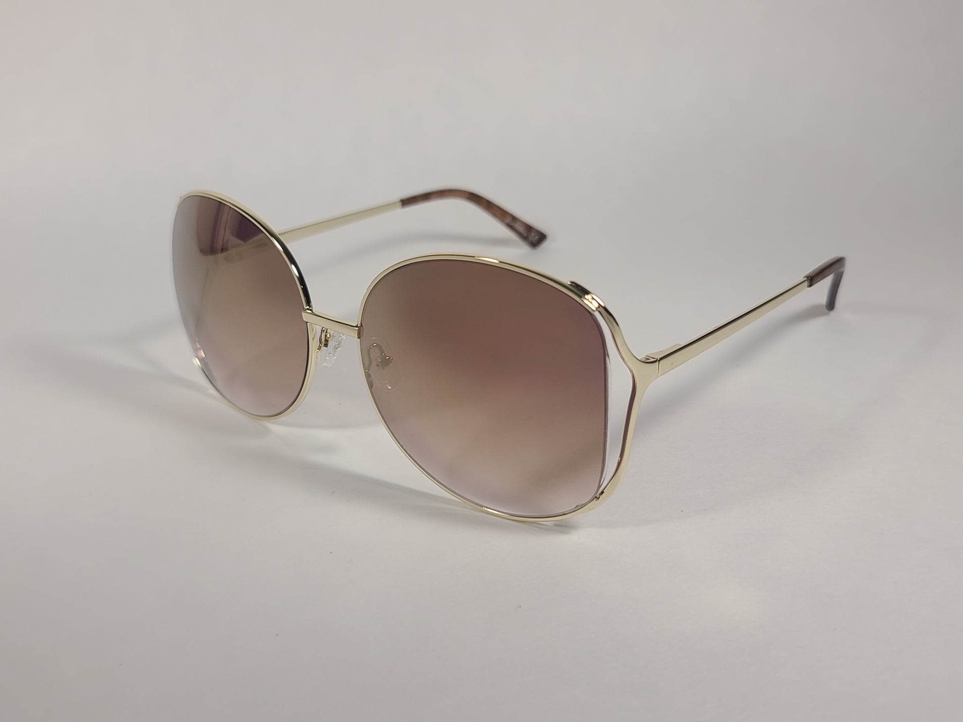 Sam Edelman Oversize Vented Sunglasses Gold Tone Frame Gold Mirror Lens SE145 GLD - Sunglasses