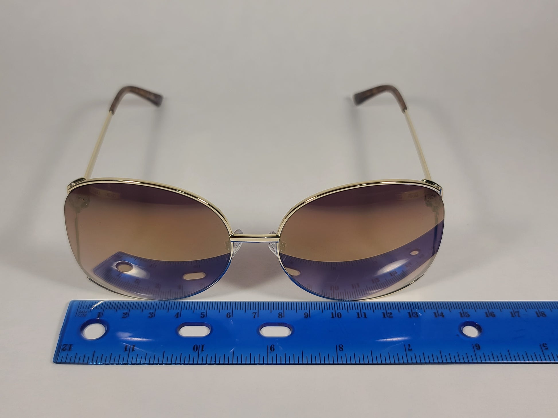 Sam Edelman Oversize Vented Sunglasses Gold Tone Frame Gold Mirror Lens SE145 GLD - Sunglasses